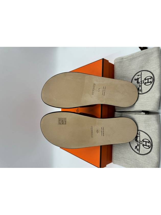 Izmir Leather Slippers Gold - HERMES - BALAAN 4