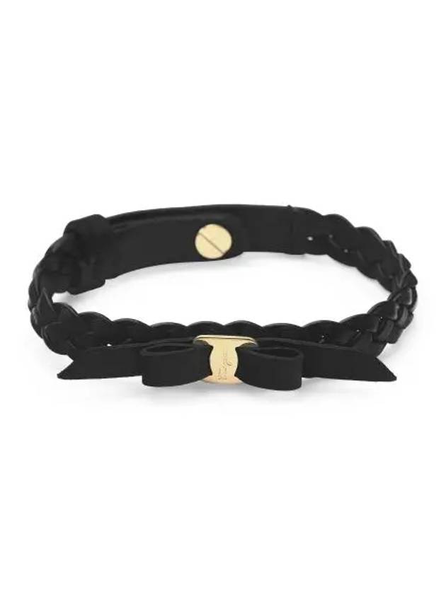 Vara Bow Leather Bracelet Black - SALVATORE FERRAGAMO - BALAAN 3