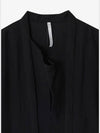 Silk Draped Scarf Blouse Black - NOIRER FOR WOMEN - BALAAN 11