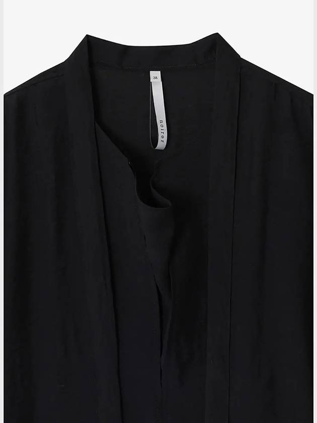 Silk Draped Scarf Blouse Black - NOIRER FOR WOMEN - BALAAN 11