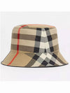 Check Pattern Cotton Bucket Hat Beige - BURBERRY - BALAAN.