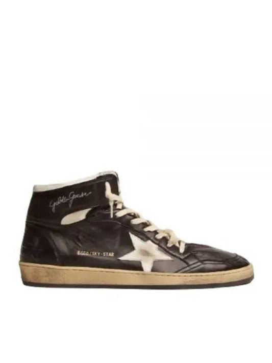 Men's Sky Star Nappa Leather High Top Sneakers Black - GOLDEN GOOSE - BALAAN 2