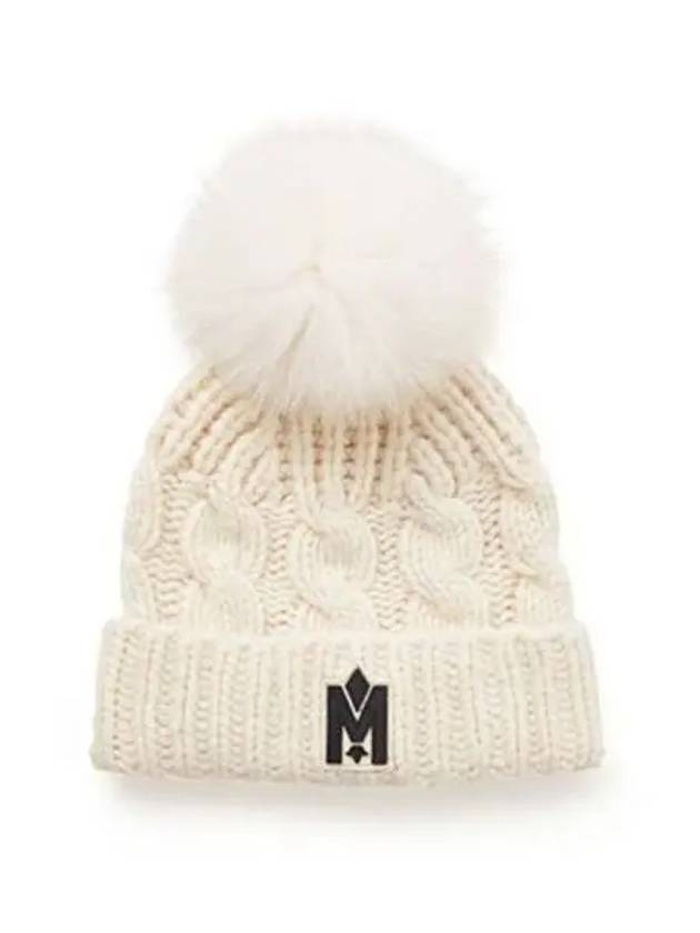 Nina White Natural Cashmere Fox Fur Beanie 271508 - MACKAGE - BALAAN 1