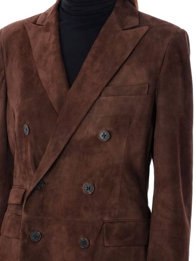 Ralph Lauren Suede Double-Breasted Blazer - RALPH LAUREN - BALAAN 3