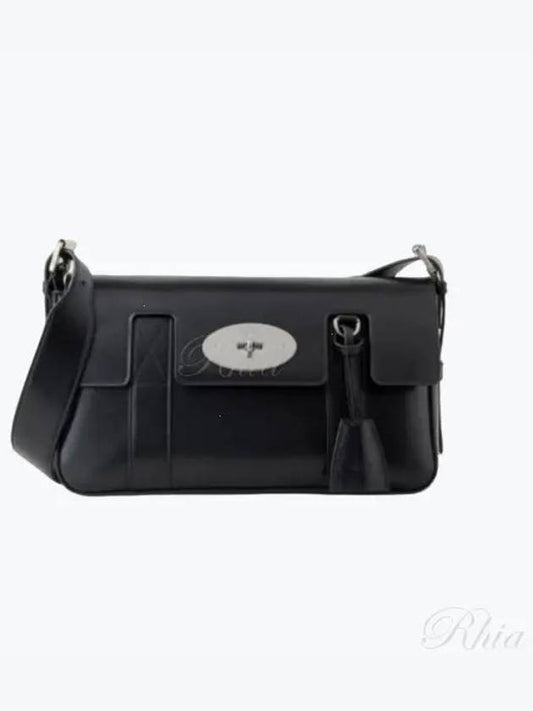 East West Bayswater Smooth Shiny Classic Calf Shoulder Bag Black - MULBERRY - BALAAN 2