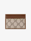 Interlocking G Card Case Beige Ebony Brown - GUCCI - BALAAN 3