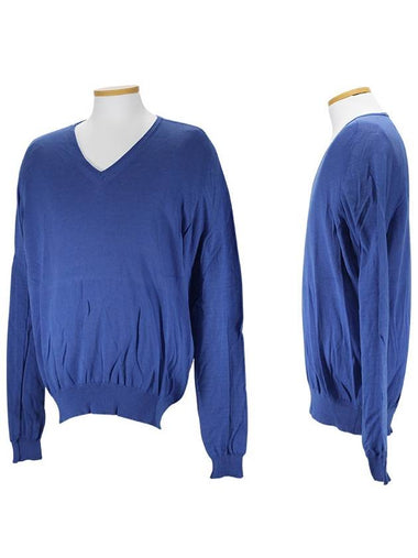 521854A1 V0022 Blue Long Sleeve Knit - CP COMPANY - BALAAN 1