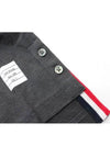 Men's Three Stripes Pocket Mercerized Short Sleeve Polo Shirt Dark Grey - THOM BROWNE - BALAAN 3