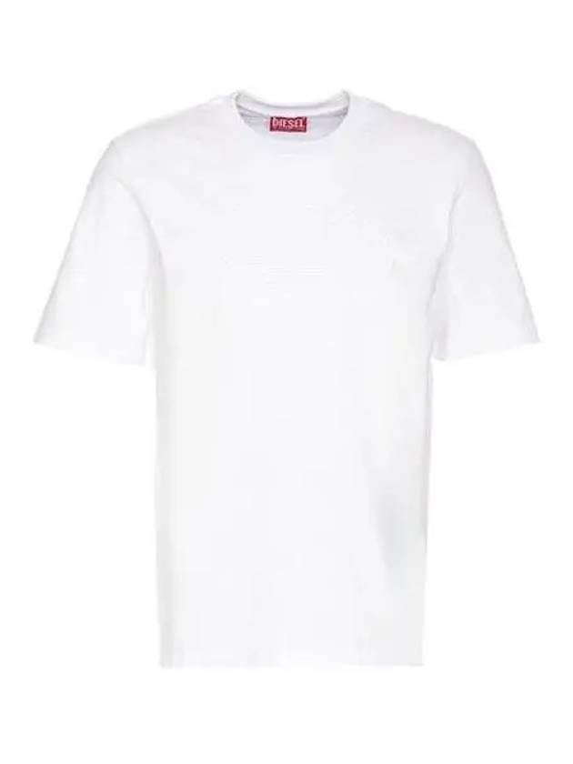 Embossed Oval D Short Sleeve T-Shirt White - DIESEL - BALAAN 2