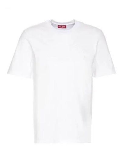 Embossed Oval D Short Sleeve T-Shirt White - DIESEL - BALAAN 2