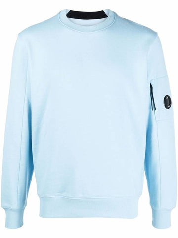 Men's Lens Wappen Diagonal Sweatshirt Sky Blue - CP COMPANY - BALAAN 1