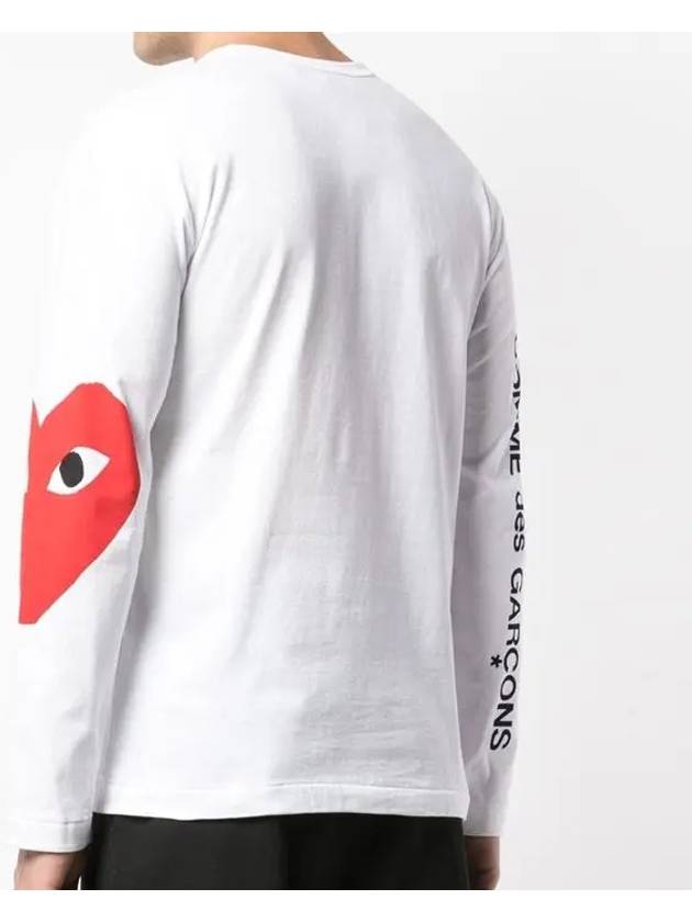 Big Heart Arm Logo Long Sleeve T-Shirt P1 T258 1 White - COMME DES GARCONS PLAY - BALAAN 6