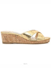 Python gold glitter wedge heel sandals shoes - JIMMY CHOO - BALAAN 3