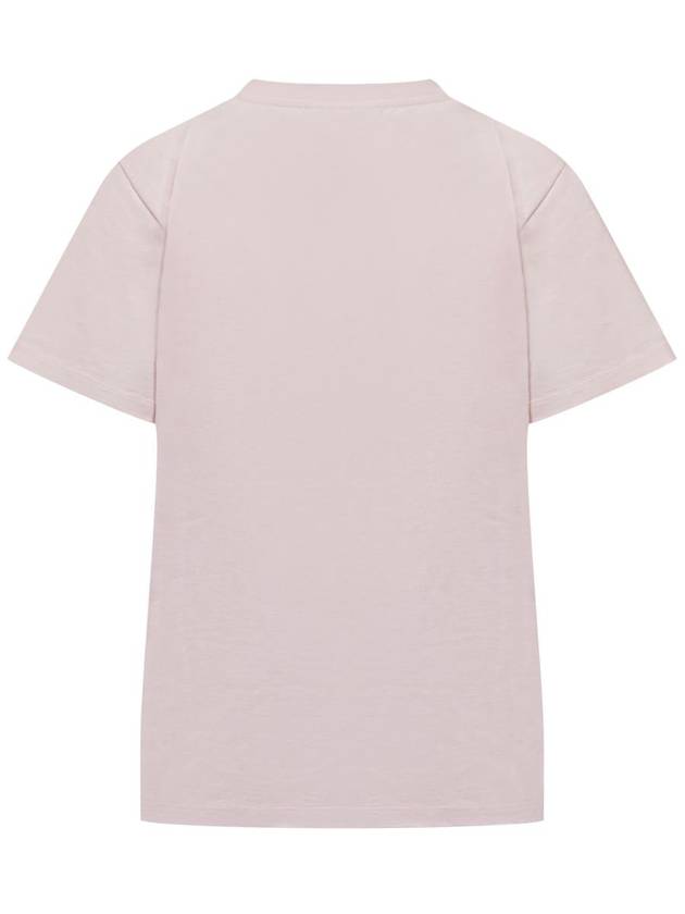 Leopard Print Cotton Short Sleeve T-Shirt Pink - GANNI - BALAAN 3