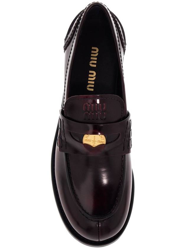 Leather Loafers WITH Metal Penny 5D773DP39F0D27 B0651328537 - MIU MIU - BALAAN 3