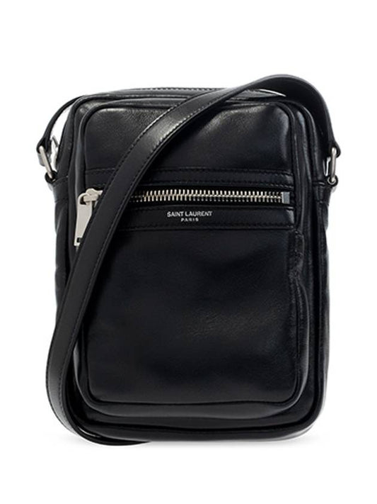 Seed Nappa Leather Pouch Cross Bag Black - SAINT LAURENT - BALAAN.