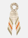 Check Print Silk Skinny Scarf White Carrot Orange - BURBERRY - BALAAN 3