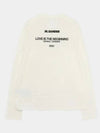 Logo Print Long Sleeve T Shirt White - JIL SANDER - BALAAN 2