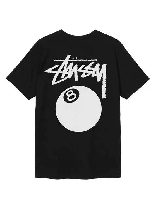 Pigment 8 Ball Logo Cotton Short Sleeve T Shirt Black - STUSSY - BALAAN 1