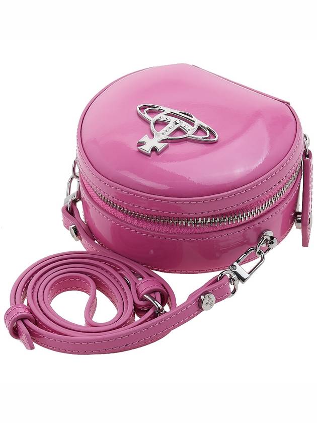 Silver Logo Shiny Mini Round Cross Bag Pink - VIVIENNE WESTWOOD - BALAAN 5