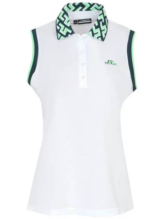 Leslie Sleeveless PK Shirt White - J.LINDEBERG - BALAAN 2