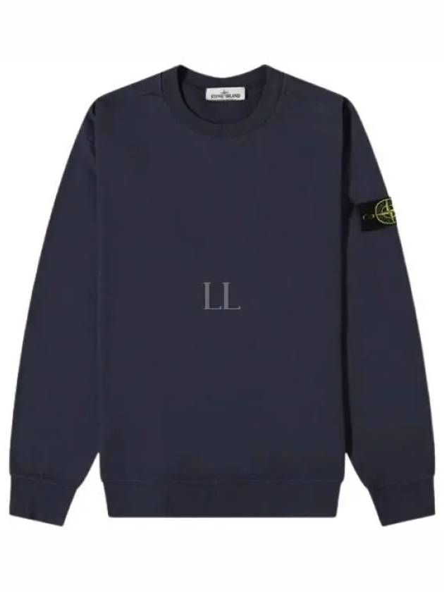 Men's Wappen Patch Crew Neck Sweatshirt Navy - STONE ISLAND - BALAAN 2