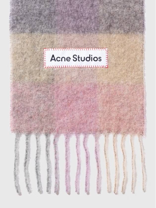 Check Mohair Muffler Fuchsia Lilac Pink - ACNE STUDIOS - BALAAN 4