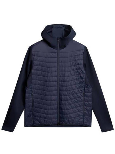 Men's Holden Quilt Hybrid Hooded Jacket Navy - J.LINDEBERG - BALAAN 2