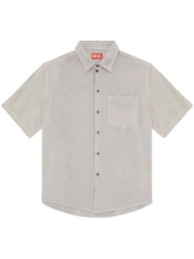 Linen Short Sleeve Shirt A128540LIAL - DIESEL - BALAAN 1