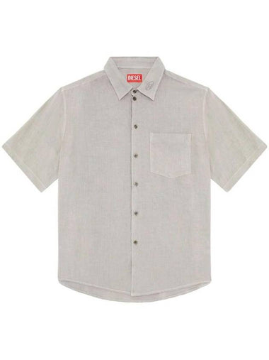 Linen Short Sleeve Shirt A128540LIAL - DIESEL - BALAAN 1