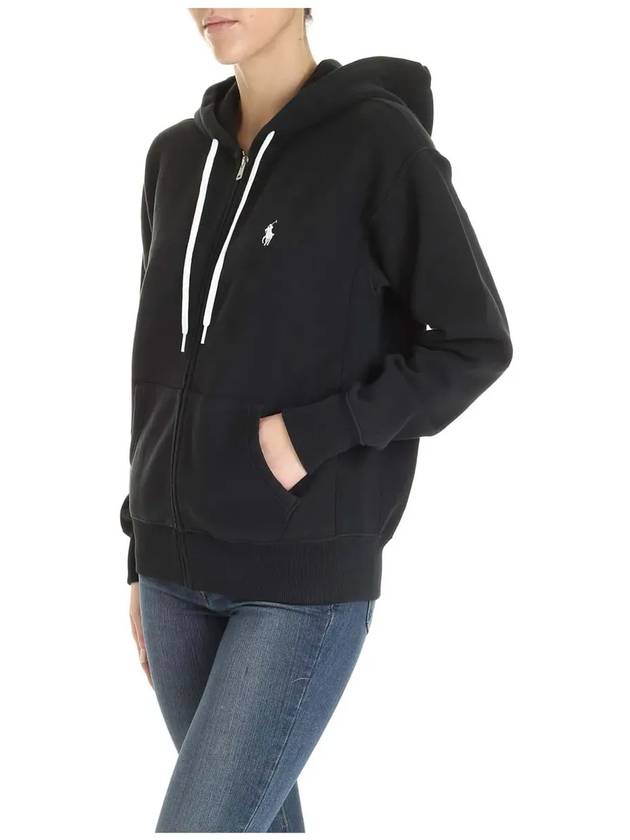 Embroidered Logo Zip Up Hoodie Black - POLO RALPH LAUREN - BALAAN 3