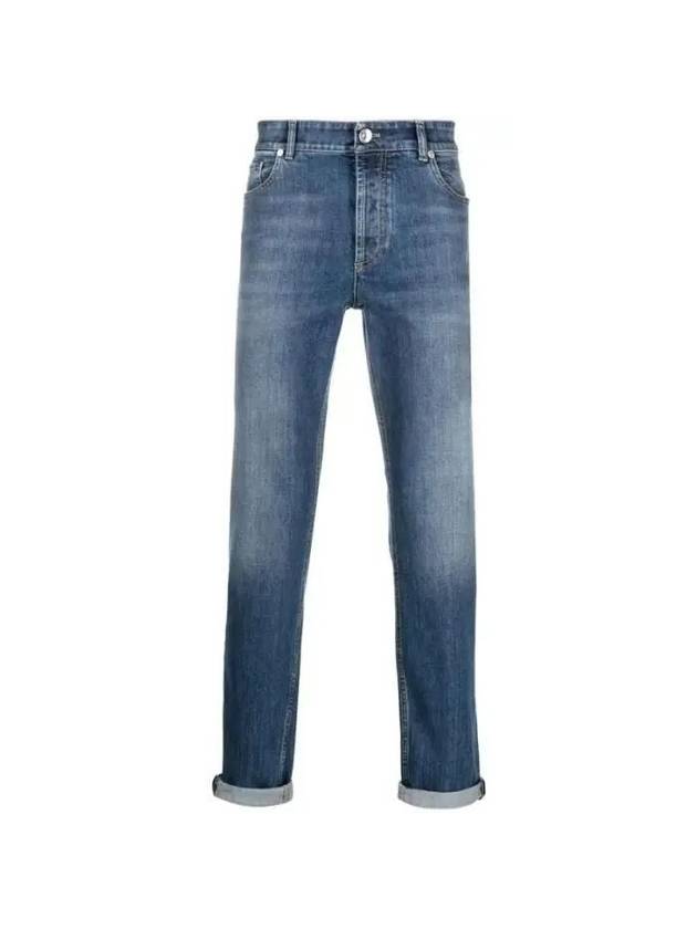 Men's 5 Pocket Slim Fit Jeans Blue - BRUNELLO CUCINELLI - BALAAN 2