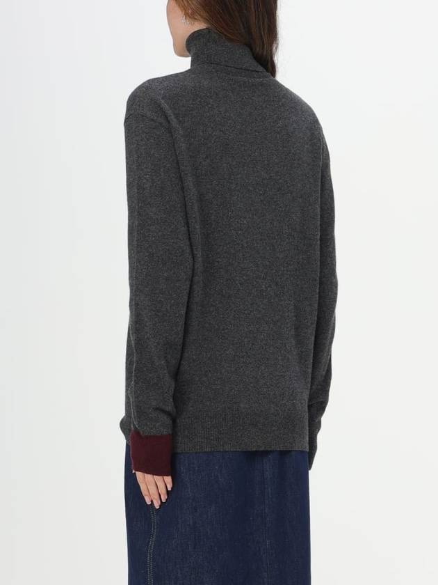 Logo Knit Wool Turtleneck Grey - PATOU - BALAAN 3