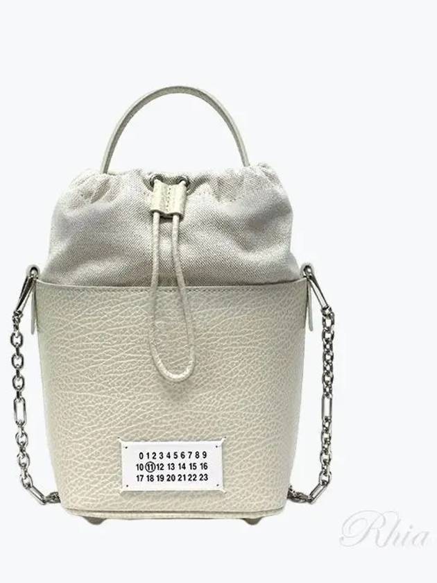 5AC Number Logo Texture Leather Bucket Bag Grey - MAISON MARGIELA - BALAAN 2