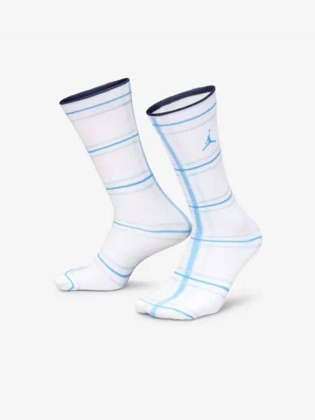 Jordan Everyday Essential Holiday Crew Socks 1 Pair M White Photon Dust Ice Blue FZ2056 121 - NIKE - BALAAN 1