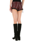 Women's Nappa Leather Shorts Amaranth Red - MIU MIU - BALAAN 6