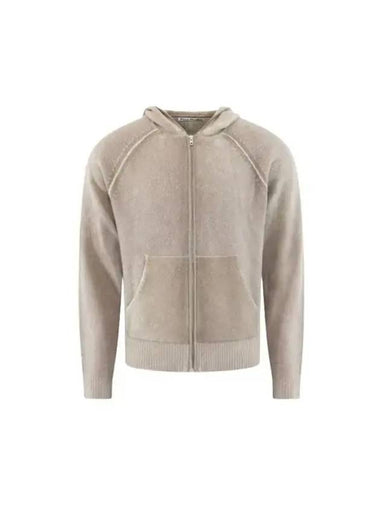 Wool Zip-Up Hoodie Beige - ACNE STUDIOS - BALAAN 1