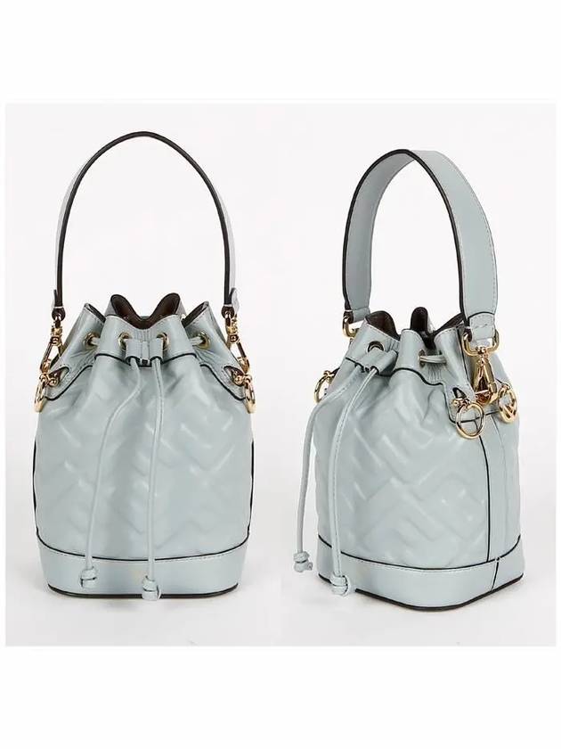 Mon Tresor FF Motif Leather Mini Bag Light Blue - FENDI - BALAAN 3