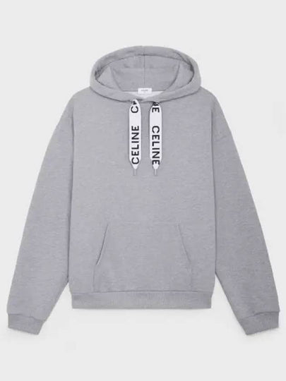 Loose Cotton Fleece Hoodie Grey - CELINE - BALAAN 2