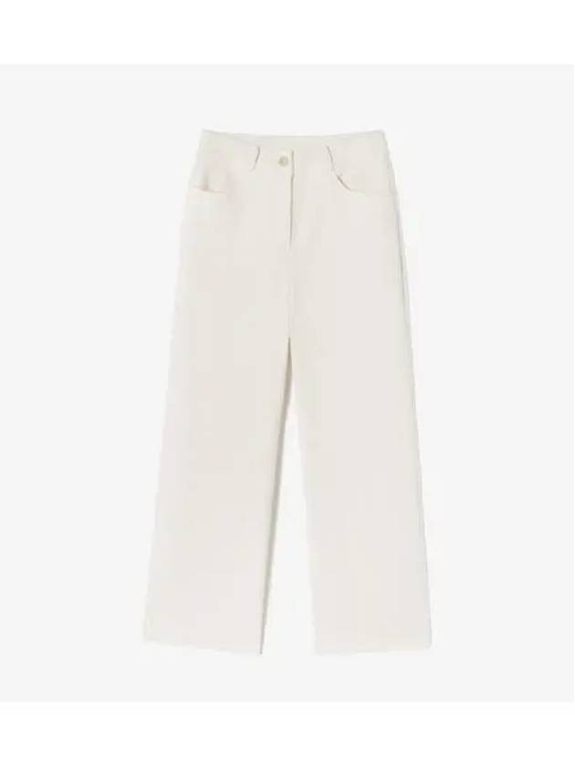 Women s semi wide corduroy pants cream - LACOSTE - BALAAN 1