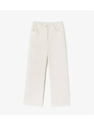 Women s semi wide corduroy pants cream - LACOSTE - BALAAN 1