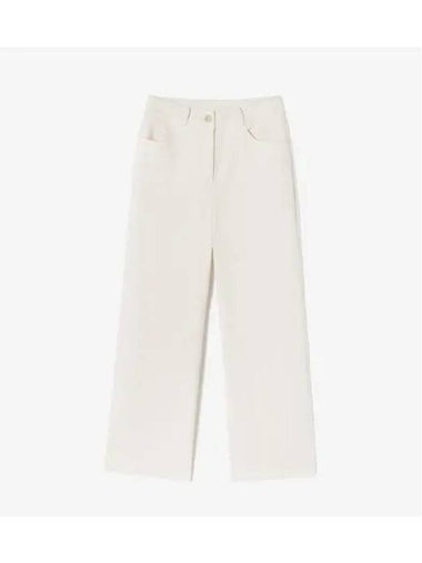 Women s semi wide corduroy pants cream - LACOSTE - BALAAN 1