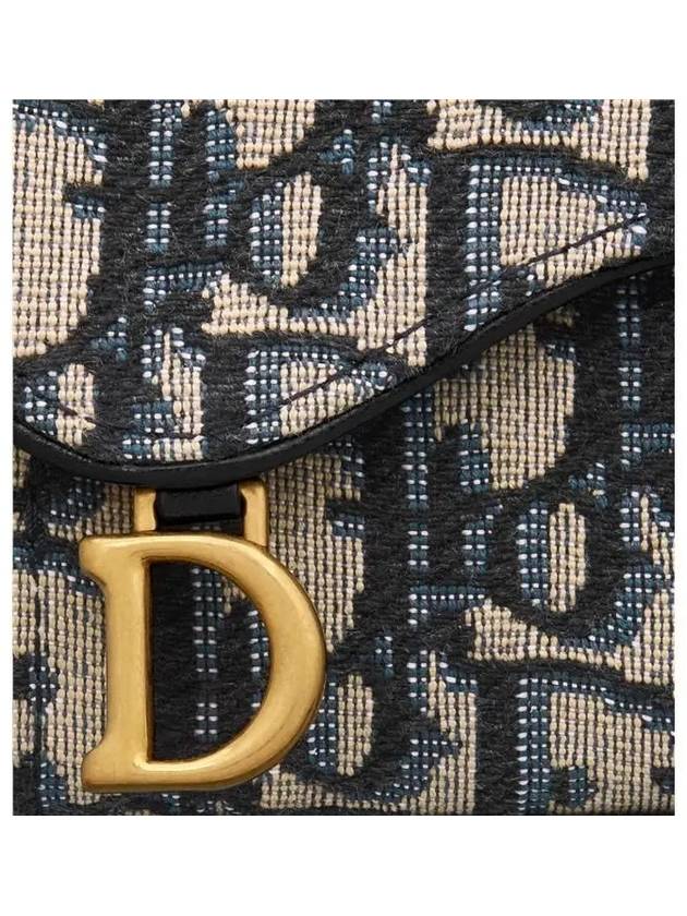 Saddle Lotus Wallet Blue  Oblique Jacquard - DIOR - BALAAN 7