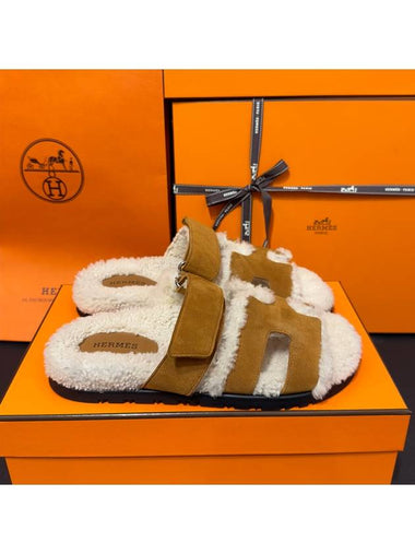 Men's Chypre Sandals Suede Goatskin Natural Ecru Men's - HERMES - BALAAN 1