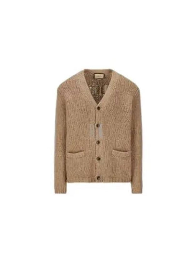 Intarsia Knit Wool Cardigan Camel Ivory - GUCCI - BALAAN 2