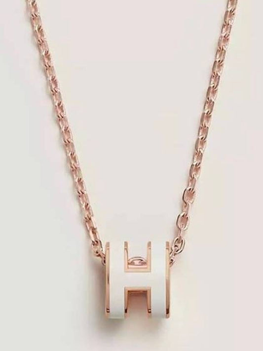 Mini Pop H Pendant Rose Gold & Blanc - HERMES - BALAAN 2