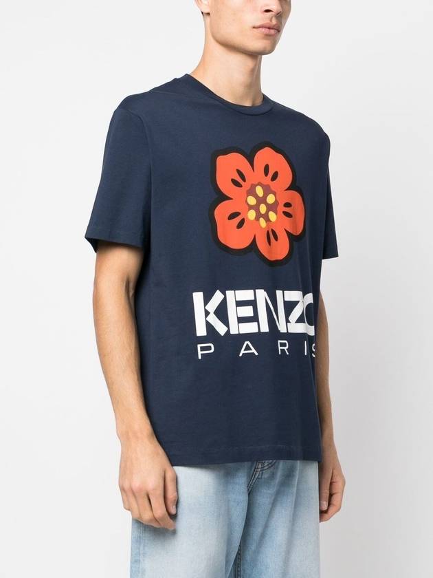 Boke Flower Short Sleeve T-Shirt Navy - KENZO - BALAAN 4