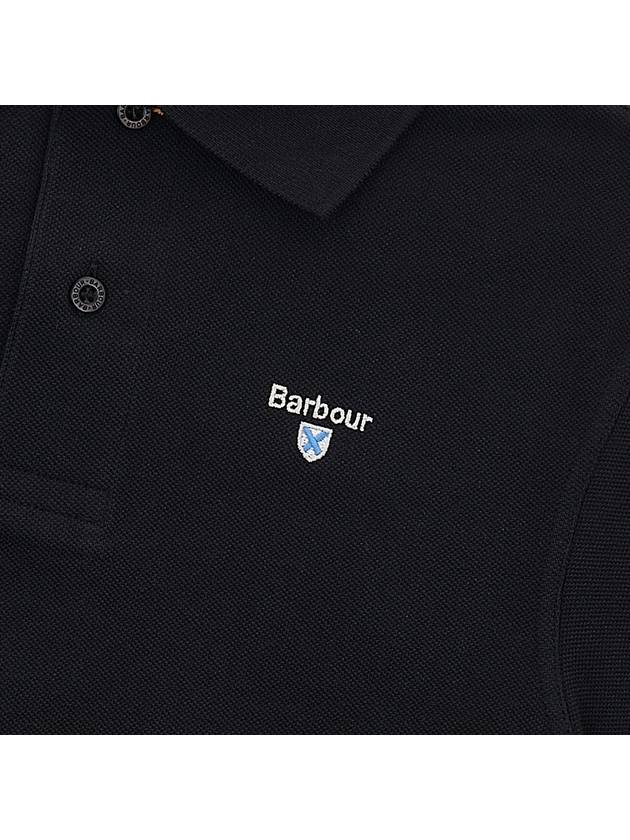 Tartan Pique Short Sleeve Polo Shirt Black - BARBOUR - BALAAN 7