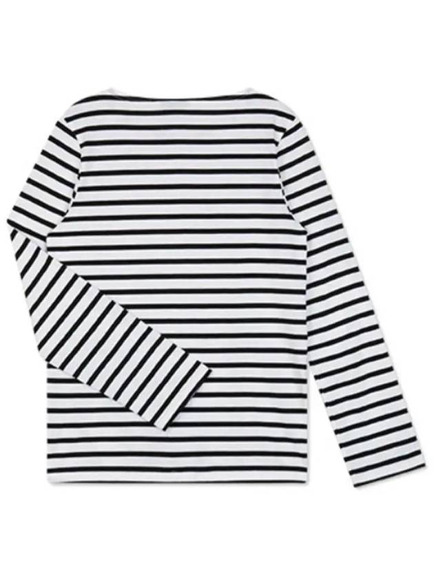 Minquiers Modern Stripe Long Sleeve T-Shirt Neige Noir - SAINT JAMES - BALAAN 3