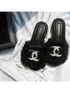 shirring lambskin mule sandals black - CHANEL - BALAAN.